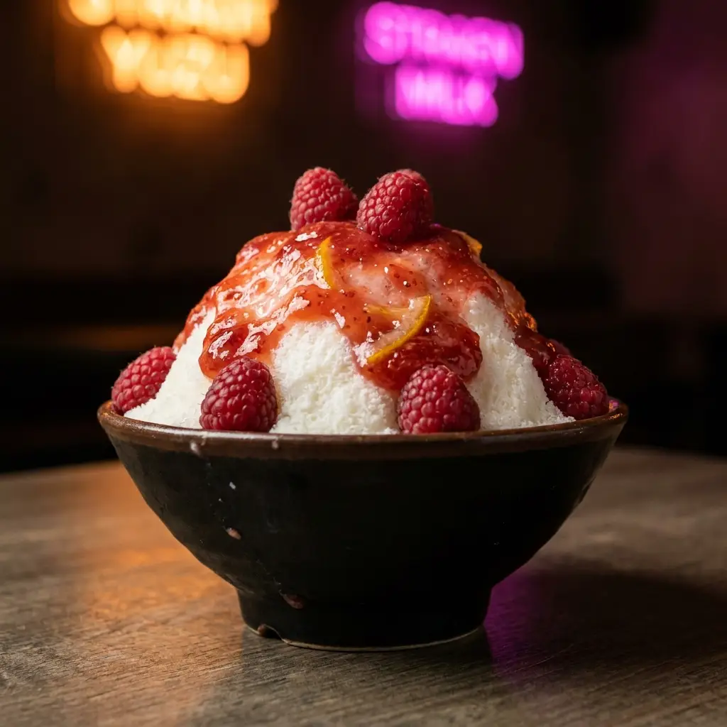 Bingsu framboise fraise yuzu, Desserts My Khao Bordeaux