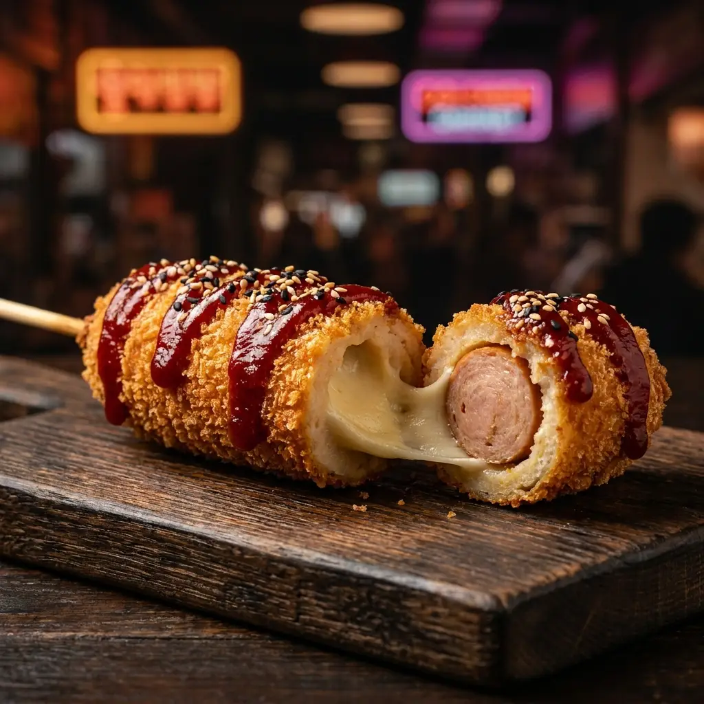 MENU CORN GOCHU, Corn Dogs My Khao Bordeaux