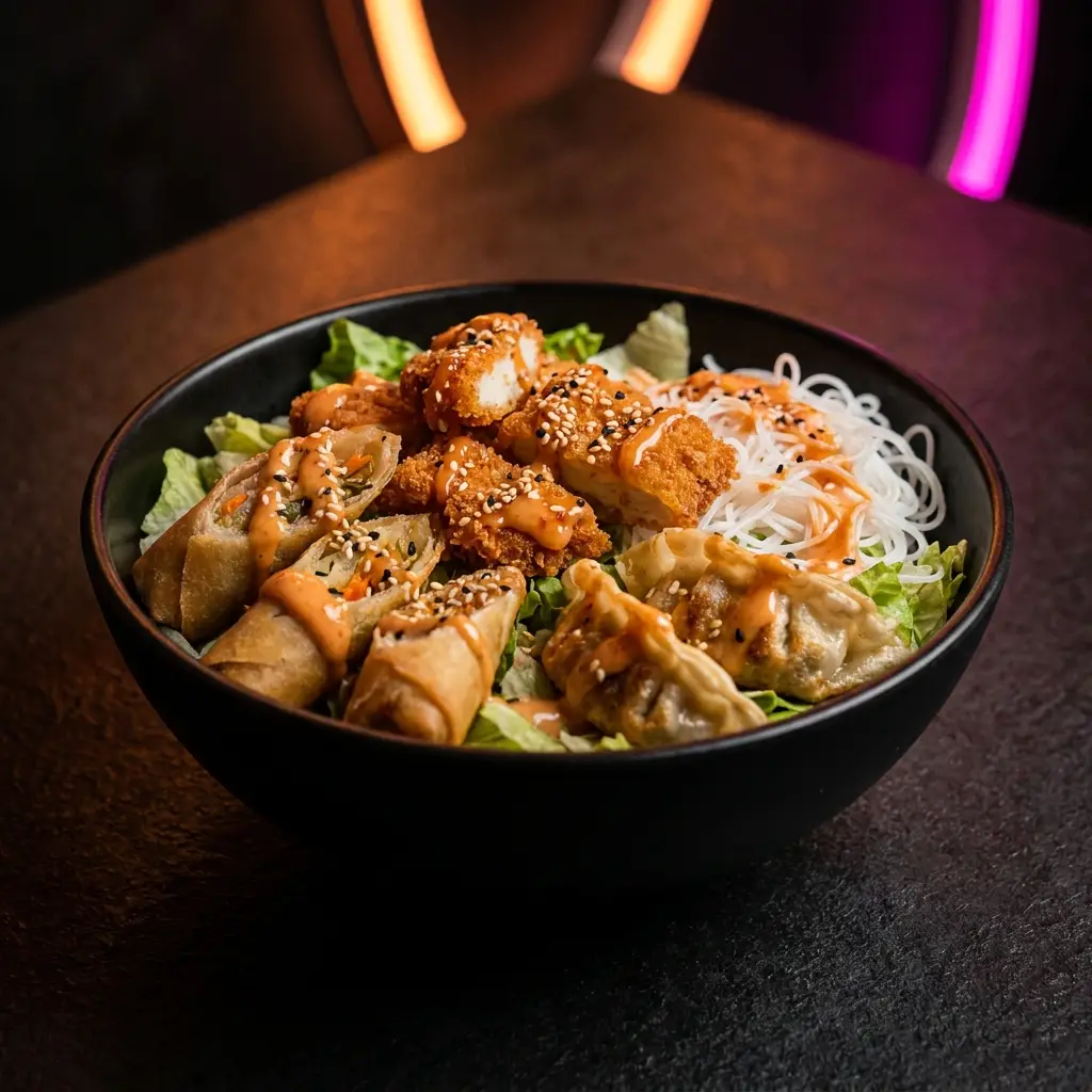 MENU KROUSTYBUN NEMS OU GYOZAS BANG, Krousty Bun Nems ou Gyozas My Khao Bordeaux